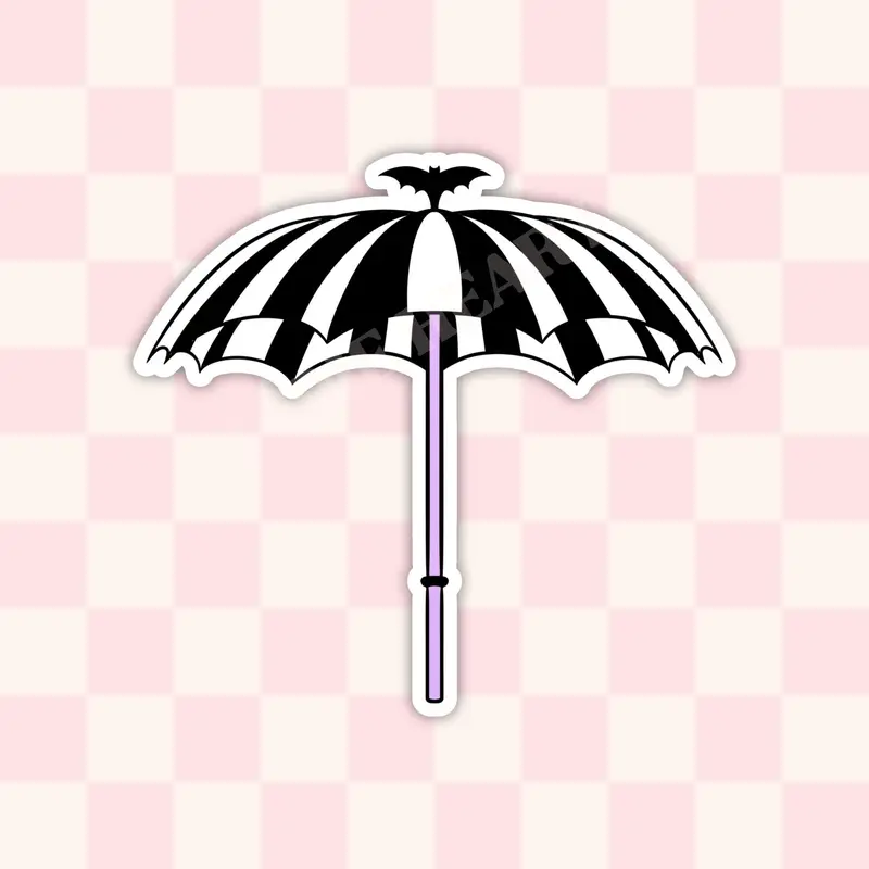 Goth Beach Umbrella Sticker Summerween Vinyl Decal 
