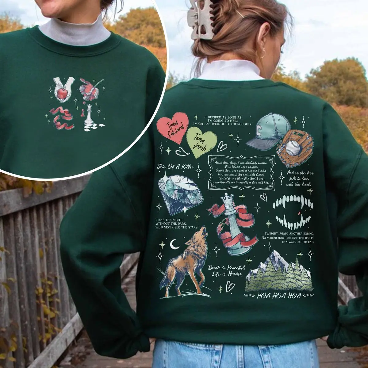 Twilight Saga Inspired TShirt Sweatshirt Hoodie, Vampire Wolf Romance Shirt, Twilight Fan Apparel, Edward Bella Fan Merch, Gift For Book Lover, Unisex Sweater Pullover Tee