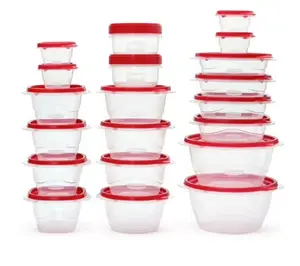 Rubbermaid TakeAlongs 40 Piece Food Storage Set, Red, Total of 12.6 Qts Container Kitchen