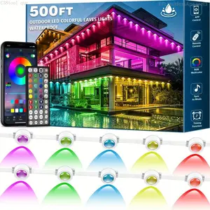 500 Feet, 250 Bulbs IP67 Waterproof RGB Outdoor LED Permanent Light, Comes with App and Remote Control, Best Choice for Party, Valentine's Day Decoration, Garden and Gift for Boyfriend or Girlfriend, Patio Outdoor Light, Mutovlin,FFLimitlessAppC38tool que