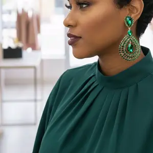The Emerald Cascade Statement Earrings