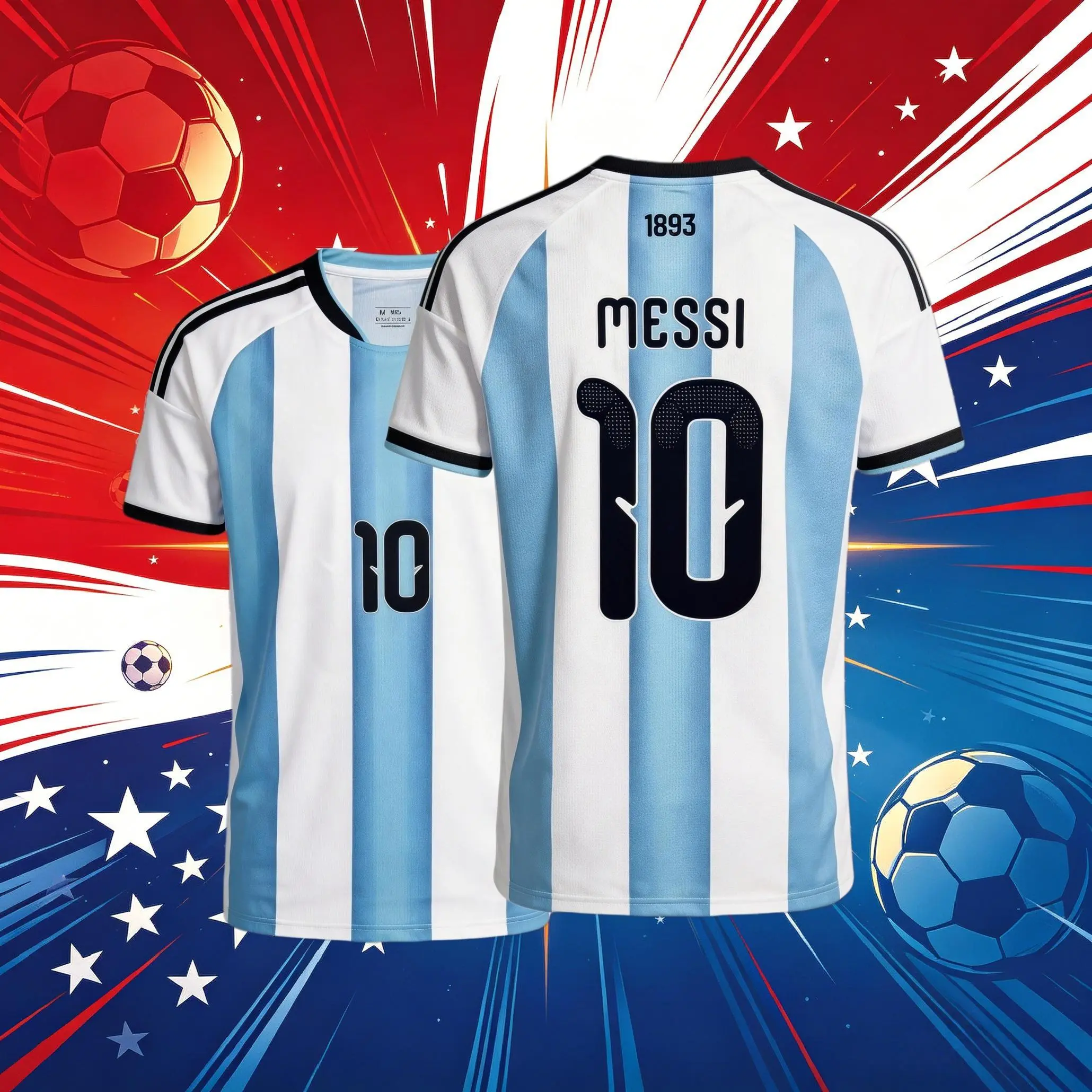 Messi 2026 10# Home Away Short Long Sleeve Soccer Jersey Fans Version Breathable