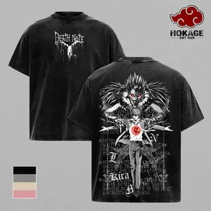 Light Yagami Washed Tee, Death Note Anime Graphic Tee, Ryuk Shinigami Shirt, Vintage Washed Shirt, Anime Streetwear, Manga Lover Gift