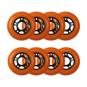 Player's Choice Outdoor Inline Skate Wheels - 72/80 HiLo 89A Orange (8-Pack)