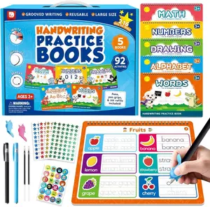 Magic Grooved Writing Practice Books for , Large Grooved Handwriting Copybook,  Learn to Write Number Letter Tracing Workbook for  Ages 3-8  Calligraphy 11"x8"