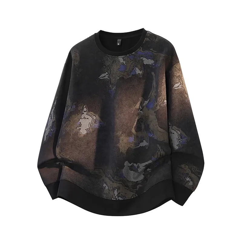 Men's Unisex Plus Size Baggy Loose Crew Neck Raglan Sweatshirt, Trendy All-Over Print, Comfortable Fabric Long Sleeve, Casual Street Style Gift for Father's Day