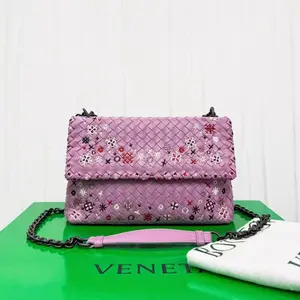 Pre-owned BOTTEGA VENETA Intrecciato Crossbody Bags Olimpia Dagree Purple CPU0621