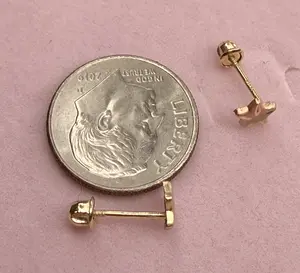 14 k Gold Two tone little stars Earrings