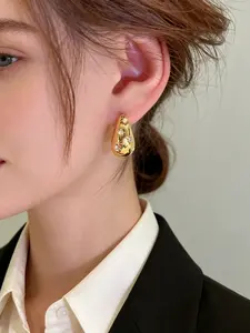 Stainless Steel Water Drop Earrings for Women, Casual Plain Design, Perfect Gift for Birthdays & Daily Wear, Fashion Jewelry Accessories