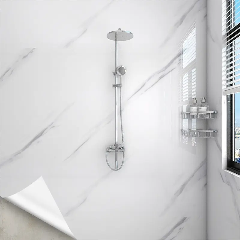 Marble Self-Adhesive Vinyl Wallpaper Roll, Marble Pattern Wallpaper, Heat Resistant, Easy Clean, Bathroom Kitchen Furniture Decor, Cabinet Door Protection Film