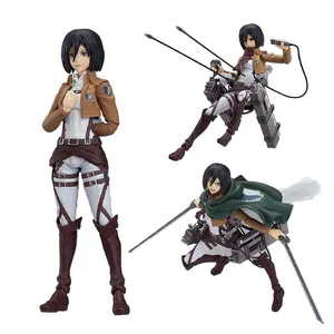 Mikasa Ackerman Action Figure Attack Titan Figma203 6-Inch Moveable Joints PVC Figures Anime Model Figurine Toys in Box