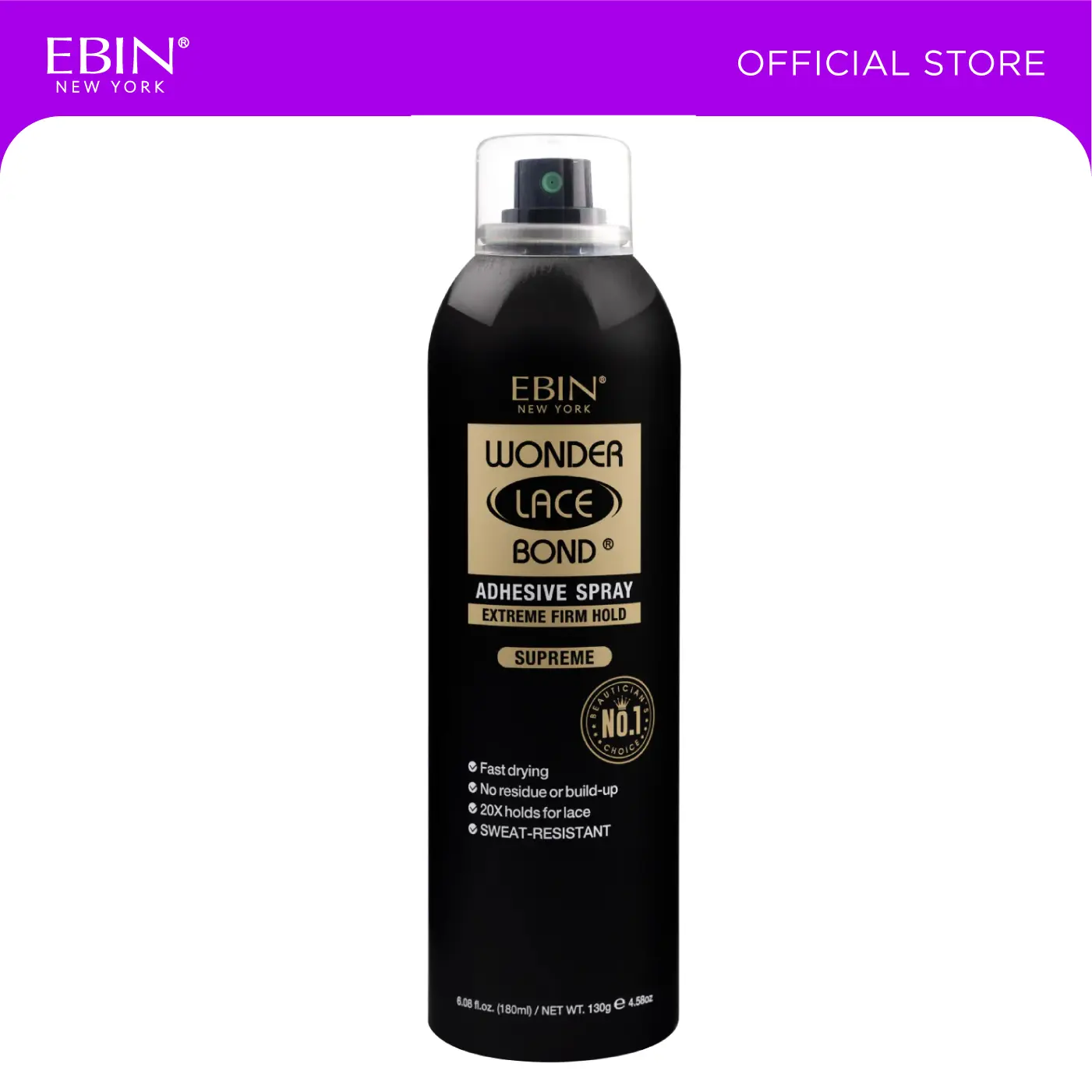EBIN Wonder Lace Bond Wig Adhesive Spray | Flawless Wig Install, All-Day Hold, Beginner-friendly