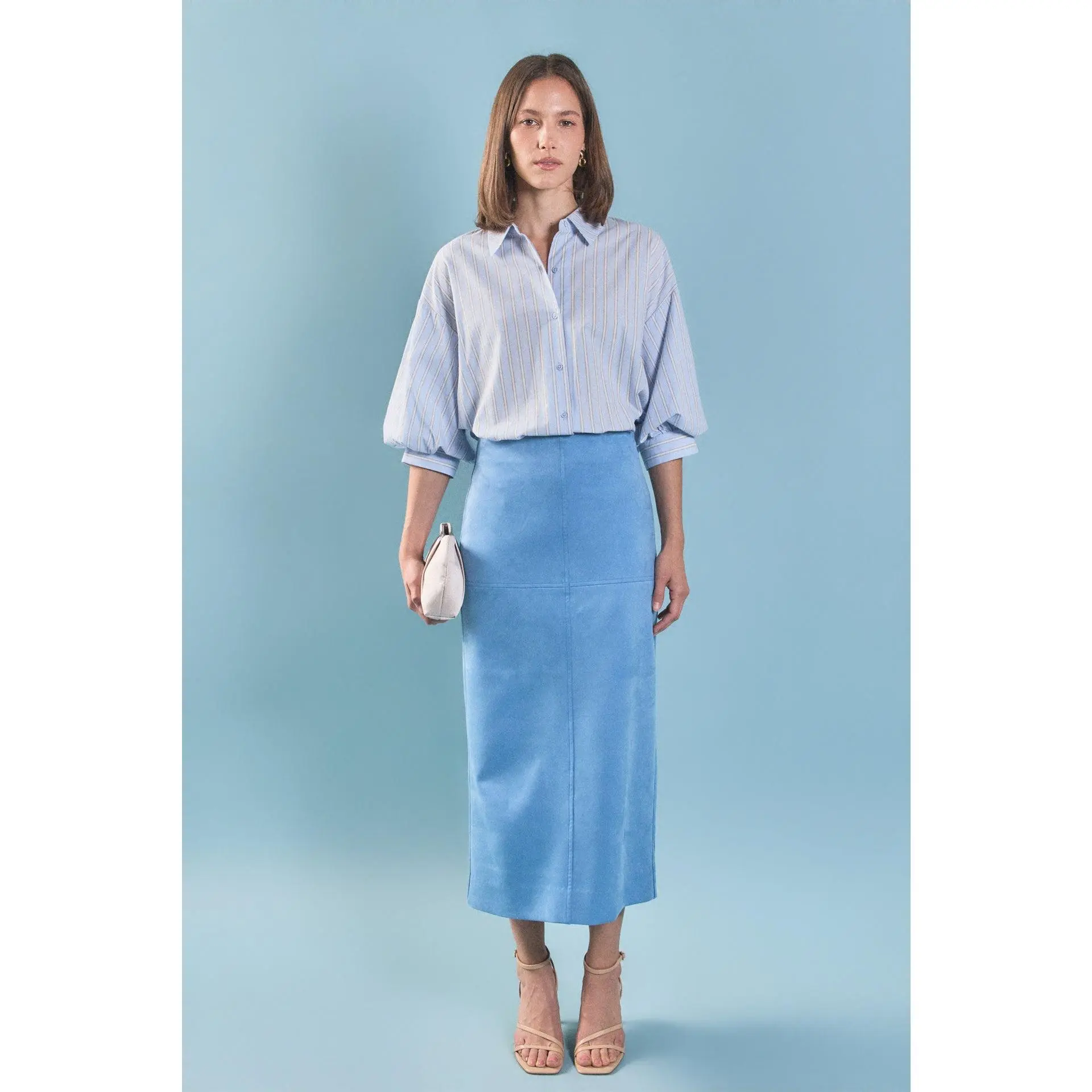 Striped Volume Sleeve Shirt