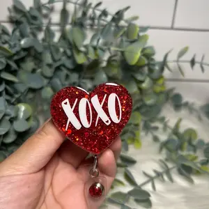 XOXO Heart Badge Reelfor ID and Work Badge
