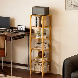 Multi-Layer Simple Storage Rack, Small Narrow Multi-Tier Shoe Rack, Vertical Shoe Rack, Space-Saving Bamboo Storage Shelf for Home, Dormitory, Corner, Shoe Rack Tower