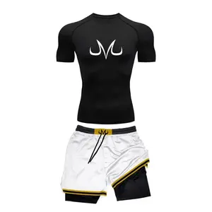 Men's Running Tracksuit Anime Print Training Fitness Sportswear Set Compression Leggings Sport Gym Performance Shorts # Summer # outdoorfun.