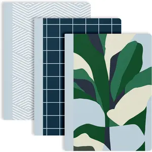 3-Pack Composition Notebook Journals, 140 Pages, 3  Decorative Covers with College Ruled Lined Paper, (Minimalist Floral), 7.5 in x 10 in - Notebooks for School, Office, or Home