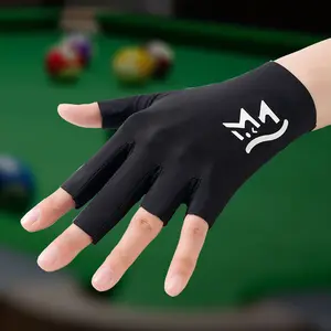 1PC Left Hand Professional 3 Finger Billiard Glove, Breathable Elastic Snooker Pool Cue Glove, Open Finger Billiards Accessories for Men Women, Smooth Stroke Anti-Slip Billiard Training Equipment
