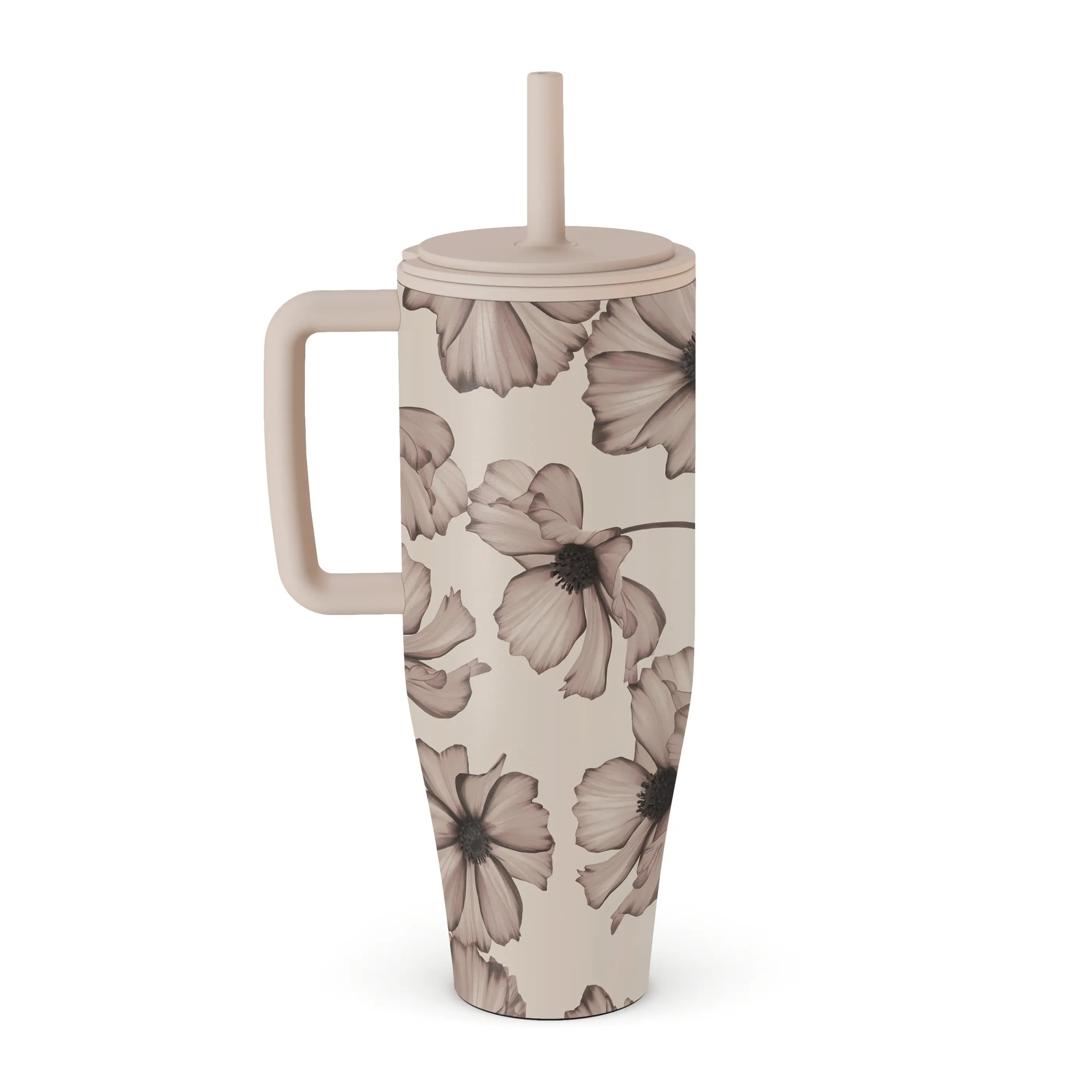 BURGA 40oz/1.2L All Day Leakproof Insulated Stainless Steel Tumbler with Handle and Straw - Barely Yours Design, Printed Travel Cup, Leakproof Lid, Hot 12 Hours & Cold All Day, Fits Car Cup Holders, Gift