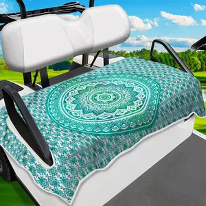 Golf Cart Seat Covers - Ethnic Style Golf Cart Towel Blanket for 2/4 Seater, Soft & Breathable Microfiber, Keeps Seats Cool & Comfortable, 51”x31”, Fits EZGO/Yamaha/Club Car,summervibes
