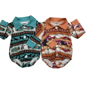 Western Horse Baby Long Sleeve Romper,Toddler Clothes Cute