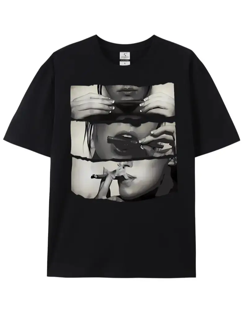 Streetwise: Urban-inspired Men's Graphic Printed Cotton Tees for Leisure, Sizes  hot new summer