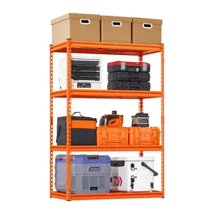 VEVOR Storage Shelves, 2400 lbs, 4 Tier Heavy Duty Garage Shelving, 20" D x 40" W x 60" H Adjustable Metal Shelves for Industrial Shelving Unit Utility Shelf, for Kitchen, Warehouse, Basement, Orange