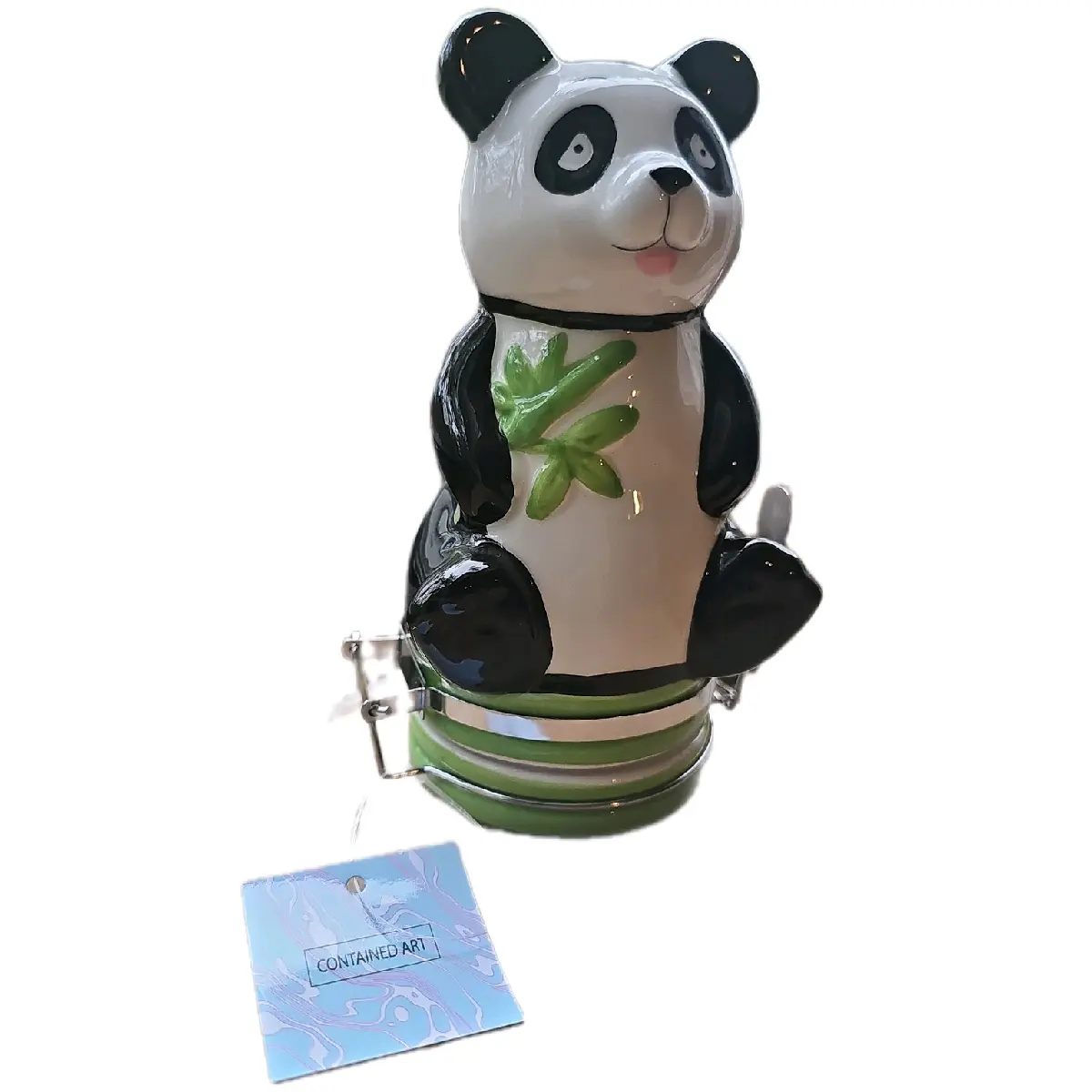 Panda 250ml Black Ceramic Airtight container New