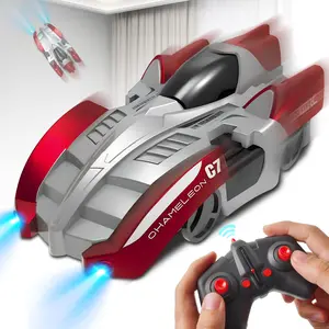 【FREESHIP-NEW】Hosim Wall Climbing Car Electric Remote Control Toy Racing with LED Lights High-Speed Hobby Vehicle RC Car Gifts for Kids Ages 3-9 Boys Girls Red