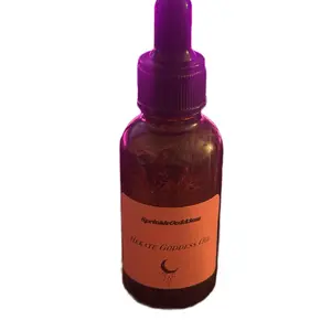 Hekate Goddess Oil Infused with Obsidian Crystal and Key inside