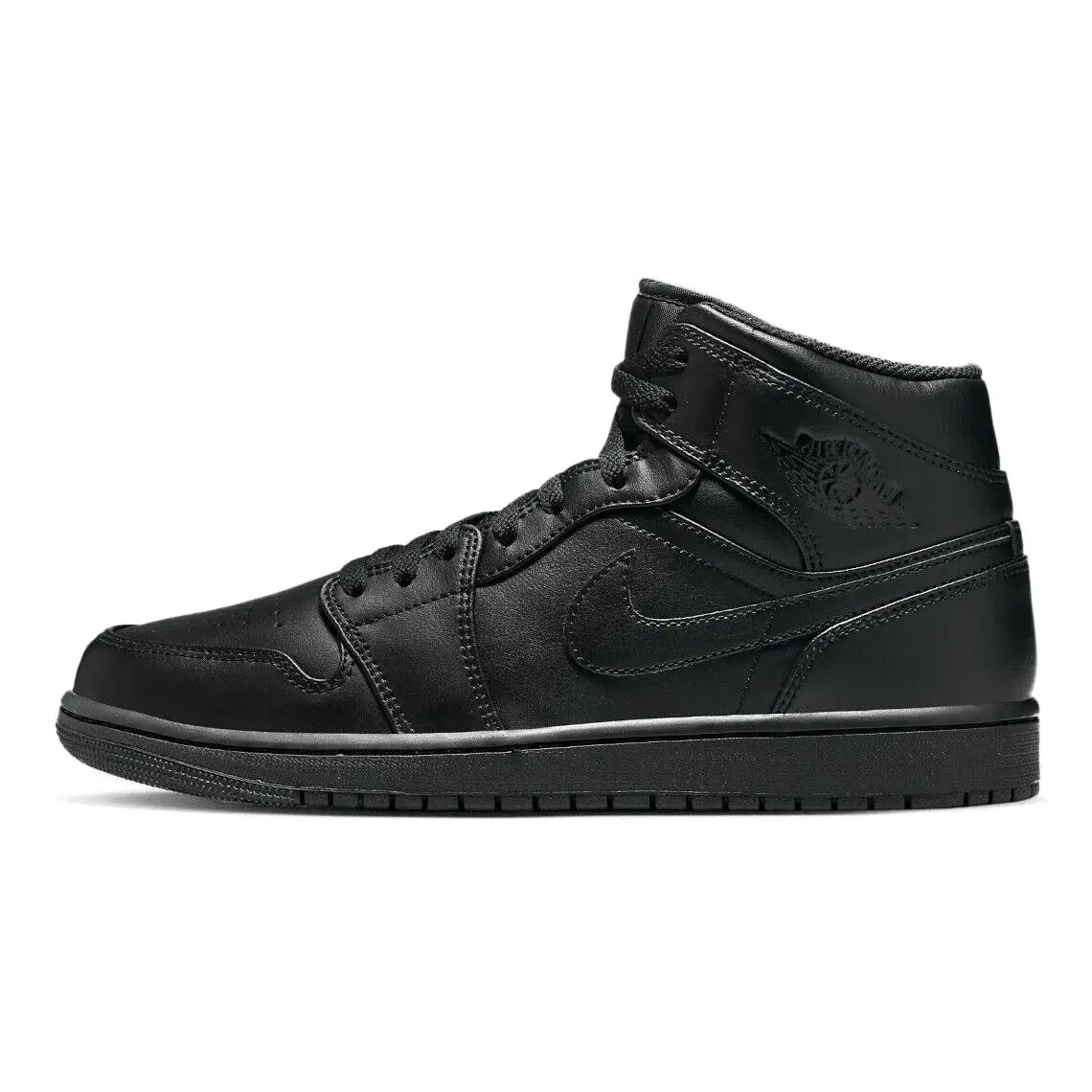 Men's Jordan 1 Mid Black/Black-Black (554724 093)