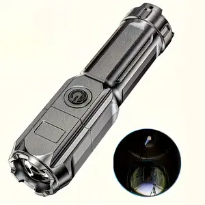 Handheld LED Flashlight, USB Rechargeable Flashlight, Outdoor Portable Camping Flashlight, Zoomable Torch, Portable Flashlights, Emergency LED Flashlight, 3 Lighting Modes, Ideal for Camping, Outdoor Activities, Hiking, Power Outage Emergencies, and More.