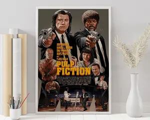 Pulp Fiction Movie Poster, Quentin Tarantino Film Art Print, Uma Thurman Mia Wallace Wall Art, Retro Cinema Decor, Cult Classic Gift