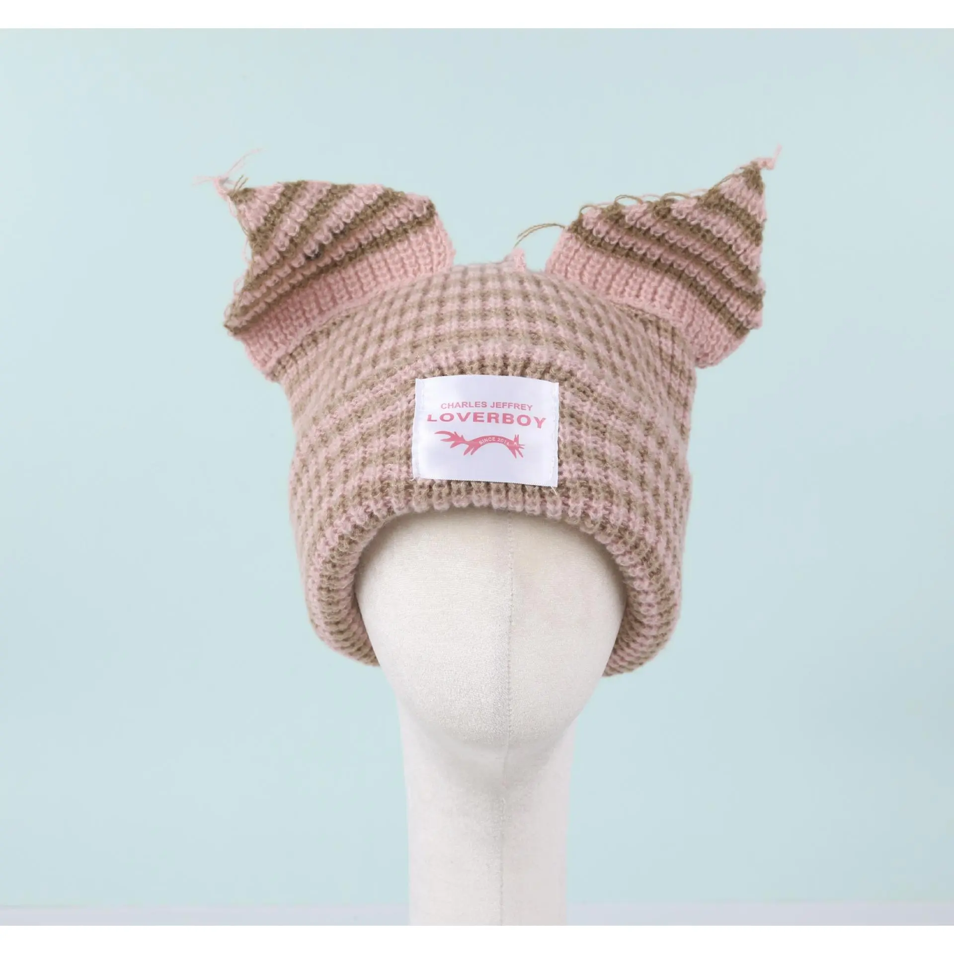 Fine stripes [pink + khaki]