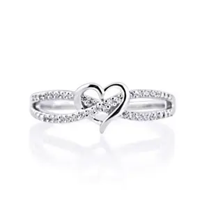 1 pc silver heart cross stacking promise ring delicate forever ring