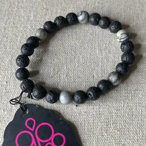 Unisex Bracelet with Lava and Marble Beads for Men and Women