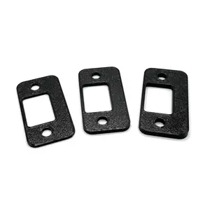 Perfect Fit Door Strike Shims (Set of 3 different sizes - 2mm, 3mm, 4mm) Spacer For Interior and Exterior Door Latch Plate Alignment (Black, Standard Strike)