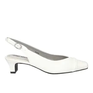 Easy Street Womens Sayo Square Toe Slingback Pumps Dress Casual Low Heel 1-2" - White