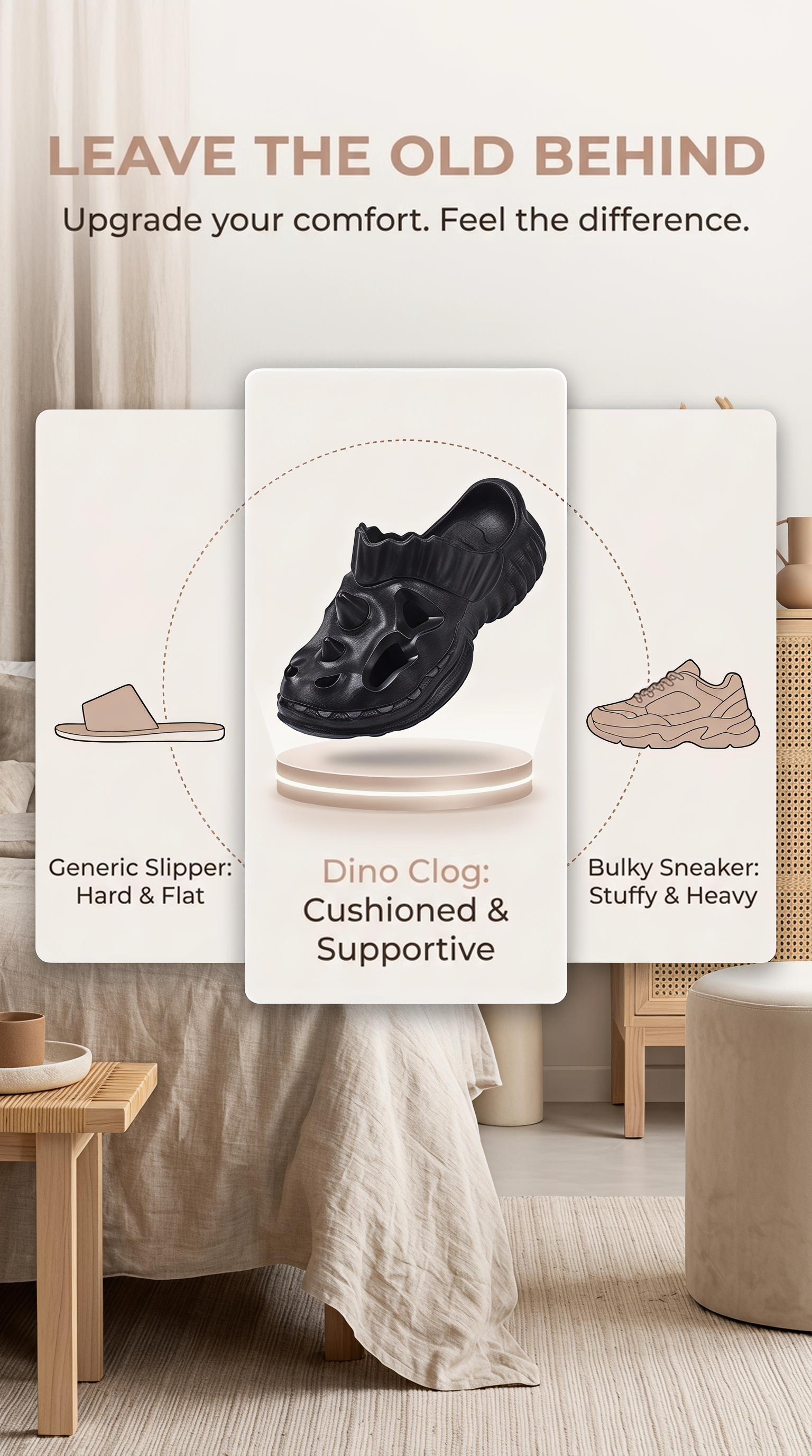 Women’s Chic EVA Foam Clogs with Chic Look - Arch Support, Cloud-Like High-Rebound Thick Flat Sole, Hollow Breathable Design, Non-Slip Waterproof Slippers for Indoor, Outdoor Use