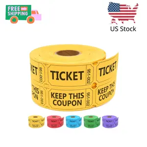 500 Raffle Tickets Double Roll, Yellow Raffle Tickets Roll with Name and Phone Number (Yellow)