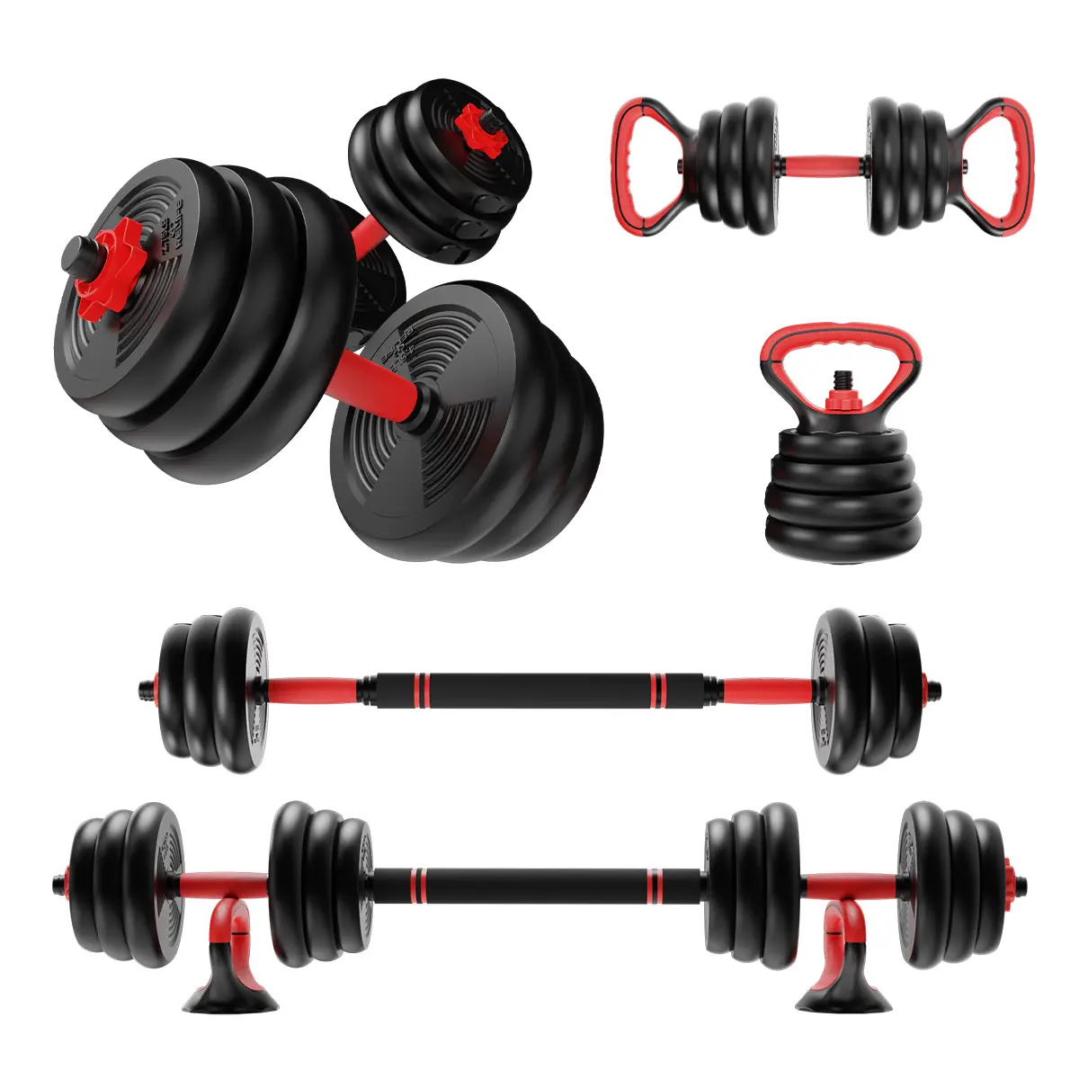 RELIFE REBUILD YOUR LIFE 5 in 1 Adjustable Free Weight Set Barbell Kettlebells Dumbbells, Home Gym Workout Fitness Men/Women Muscle Training Equipment, Home Exercise Equipment, Workout Equipment