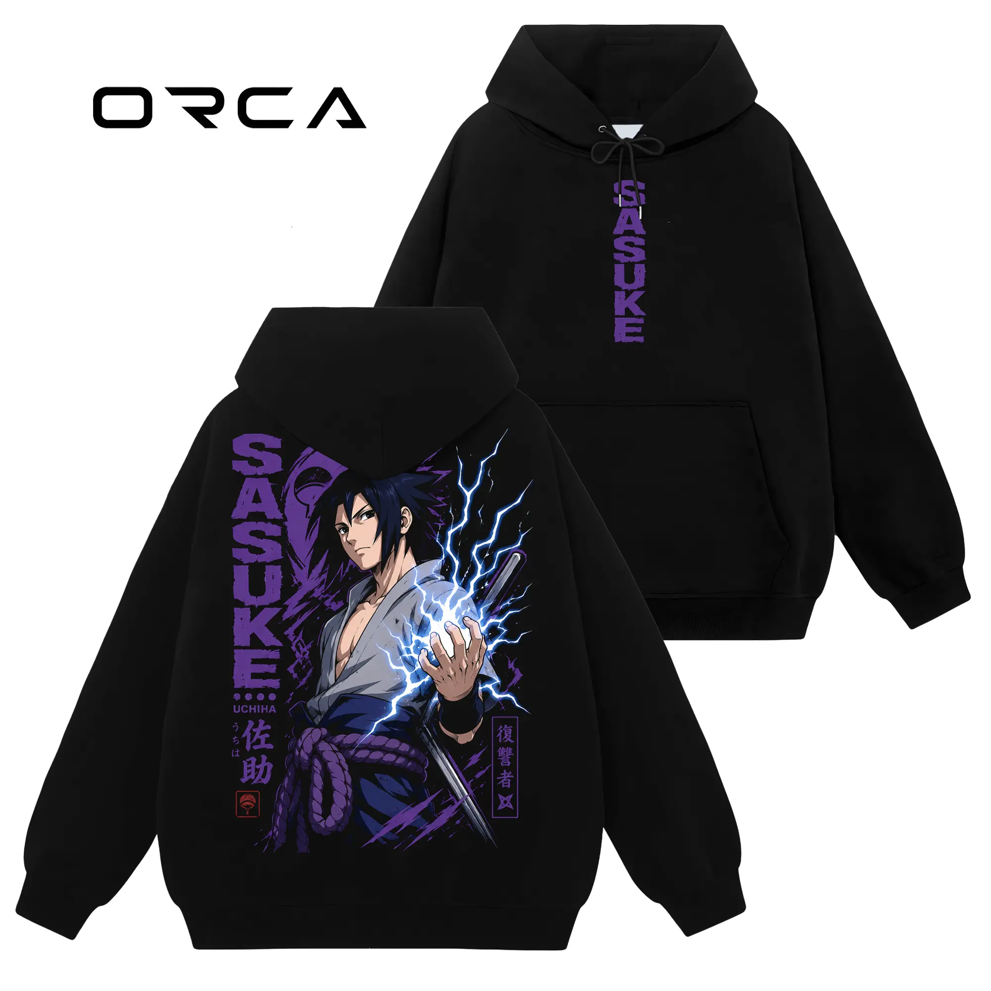 [Orca Fashion] Sasuke Uchiha - Naruto #129 Hoodie T-Shirt Sweatshirt, Retro Vintage Unisex Graphic 90s Cotton, Gift For Wibu, Anime Manga Y2K Streetwear