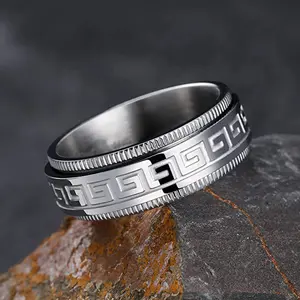 Cross-border  jewelry, European and American foreign trade jewelry, unique men’s titanium steel rings, stylish small accessories.