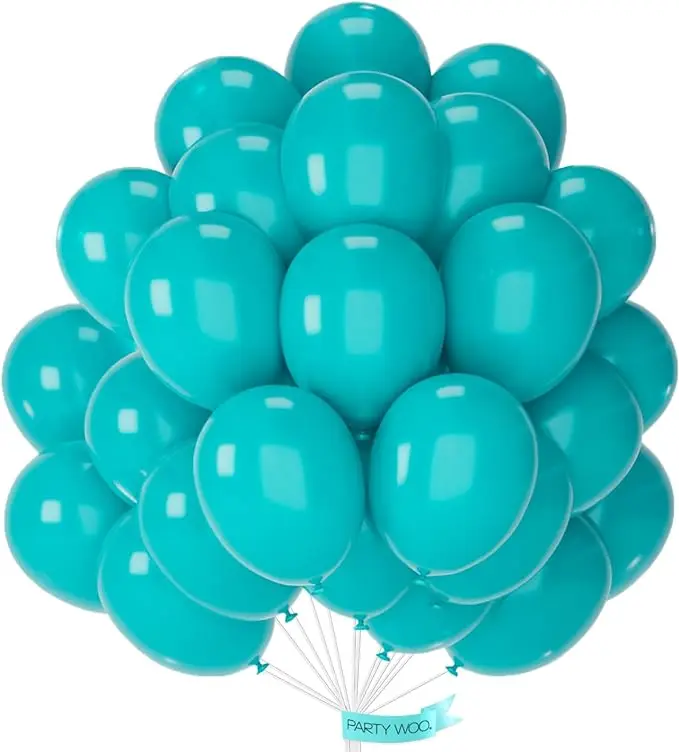 PartyWoo Thick Rubber Dark Teal Decorative Balloons, 50pcs 12in Turquoise Aqua Blue Balloons for Birthday Theme, Wedding, Graduation Party Decorations Blue-Y17