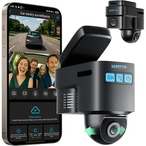 4G LTE Cellular Dash Cam Front Inside Remote Live-View & Location Event Video Alarm & Upload to Cloud Storage Car Security Camera 24/7 Parking Mode OBD Power Cable