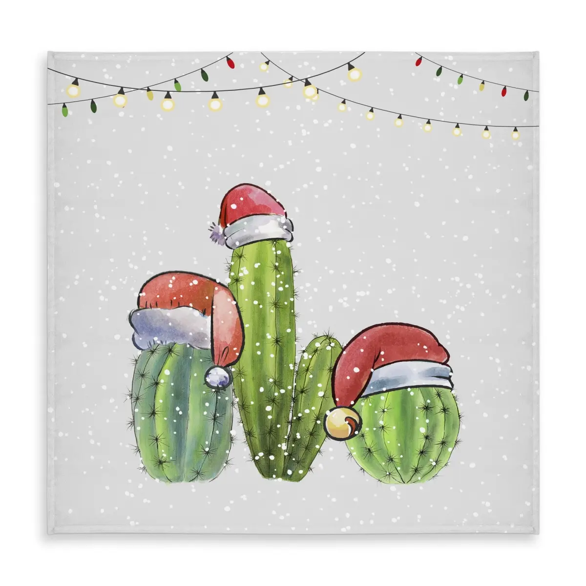 Begin Home Decor C1TC5858BDO1P1 58x58 in. Neutral Festive Floral Christmas Cactus Gray Tablecloth - Elegant, Practical Indoor-Outdoor Household Kitchen Linen for Gatherings, Elegance
