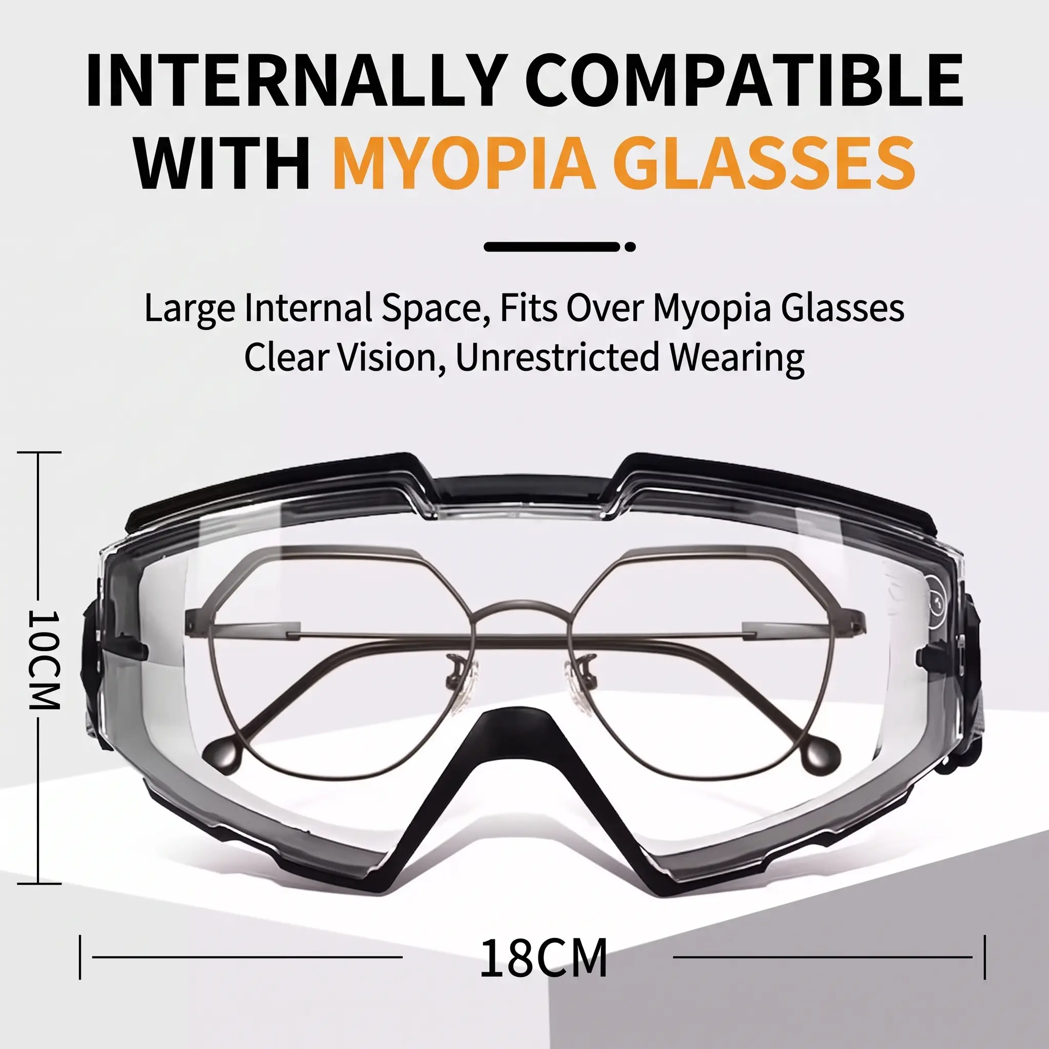 Dust Proof Fully Enclosed Safety Goggles Windproof Anti-Fog Work Goggles Shock-Absorbing Resistant Safety Eyewear Crystal Clear Vision for Industrial Workers, Woodworkers, Cycling