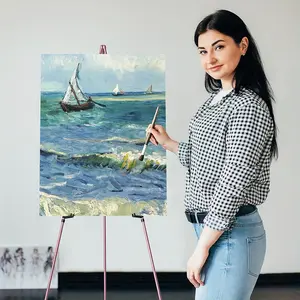 Display Easel Stand For Wedding Sign - Artist Instant Tripod Collapsible Portable Floor Easel For Posters- 63" Adjustable Easy Folding Metal Stand For Display Show, Arts, Painting, Father'S Day Gifts