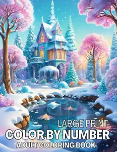 Large Print Color By Number Adult Coloring Book: Fun & Easy Large Print 53 Beautiful Design Coloring Pages