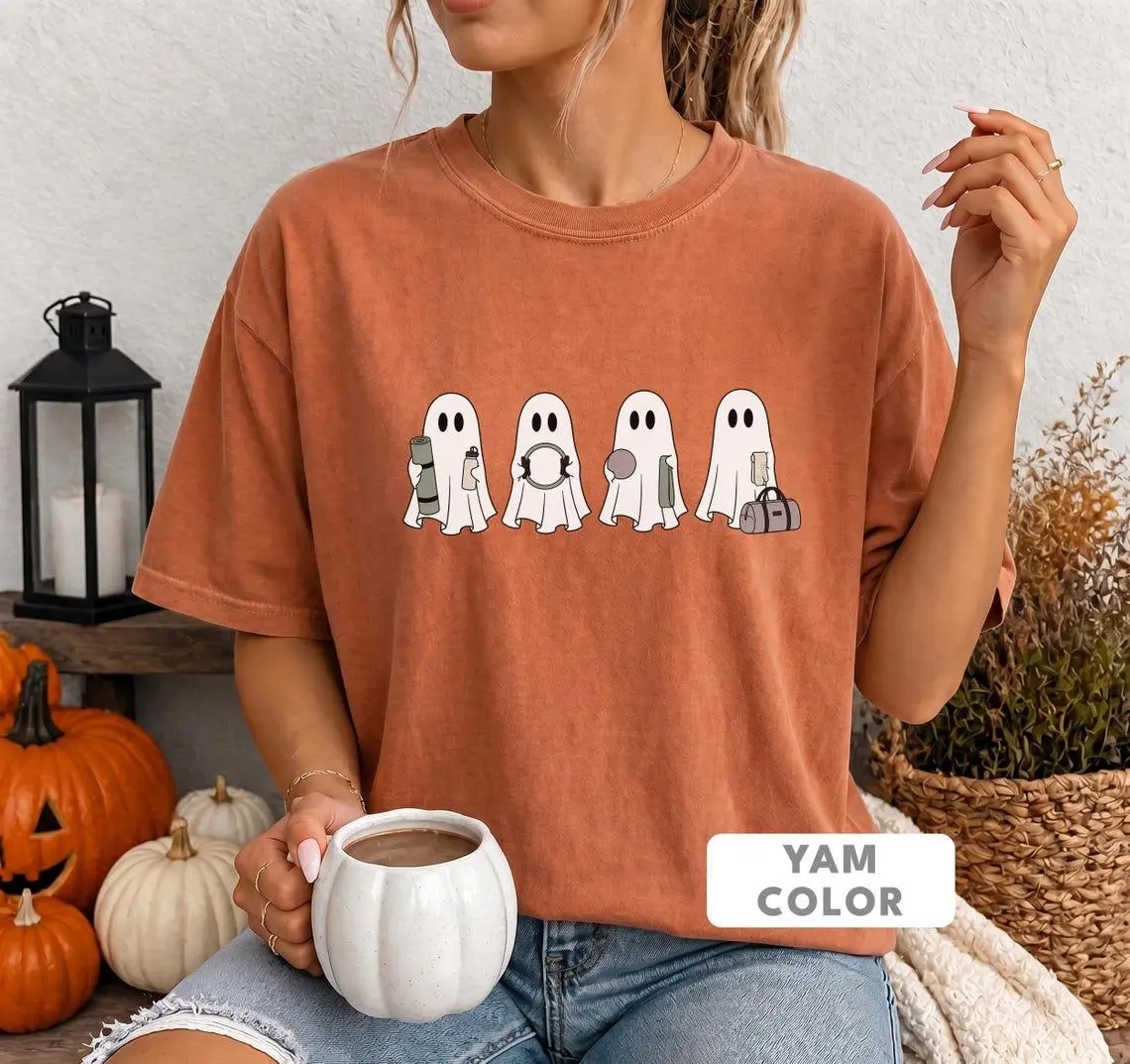 Comfort Colors® Pilates Ghost Shirt | Halloween Pilates Graphic Tee | Workout Shirt | Reformer Girl Gift Idea